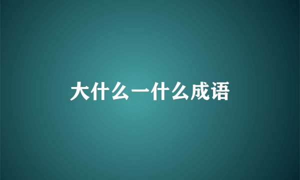 大什么一什么成语