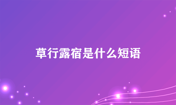 草行露宿是什么短语