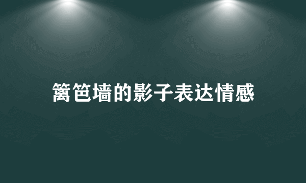篱笆墙的影子表达情感