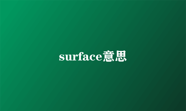 surface意思