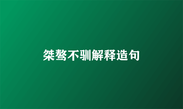 桀骜不驯解释造句