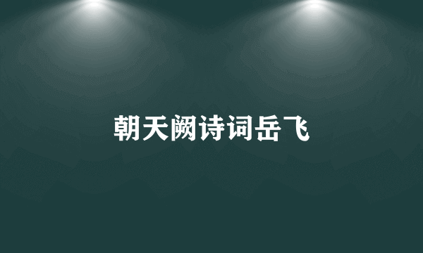 朝天阙诗词岳飞