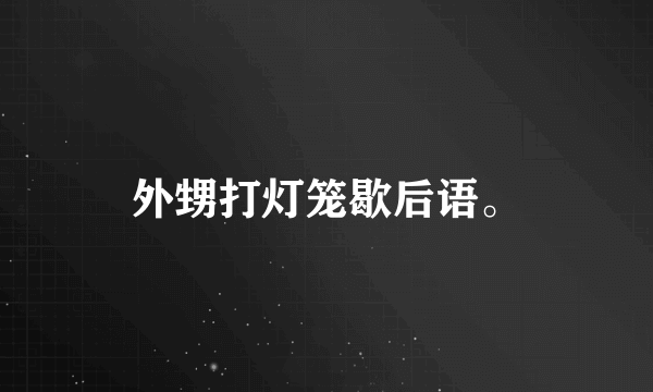外甥打灯笼歇后语。