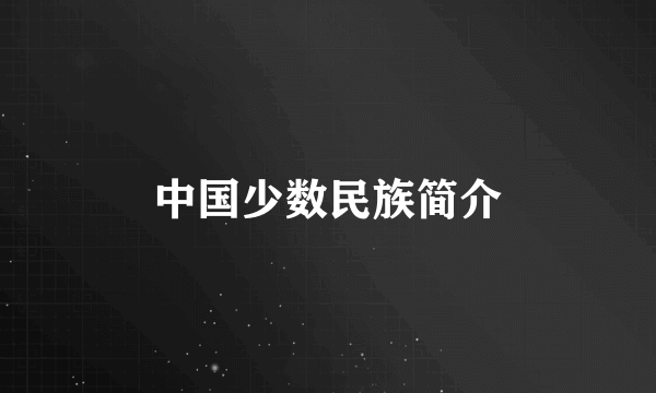 中国少数民族简介