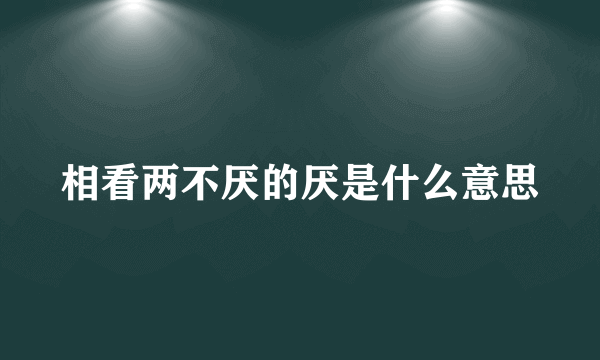 相看两不厌的厌是什么意思