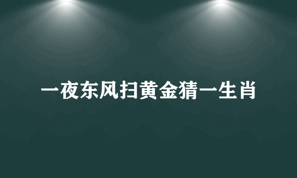 一夜东风扫黄金猜一生肖