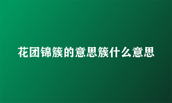 花团锦簇的意思簇什么意思