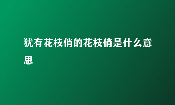犹有花枝俏的花枝俏是什么意思