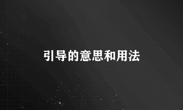 引导的意思和用法
