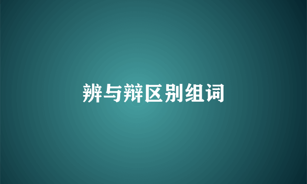辨与辩区别组词
