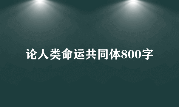 论人类命运共同体800字