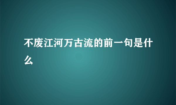 不废江河万古流的前一句是什么