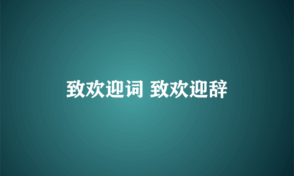 致欢迎词 致欢迎辞