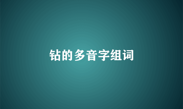钻的多音字组词