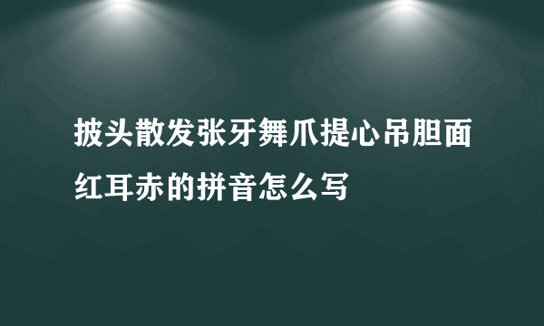 披头散发张牙舞爪提心吊胆面红耳赤的拼音怎么写