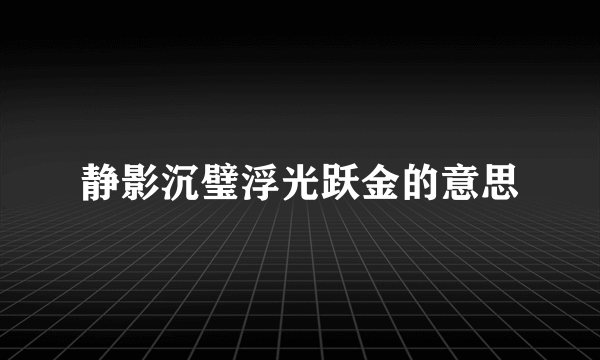 静影沉璧浮光跃金的意思
