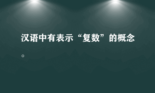 汉语中有表示“复数”的概念。