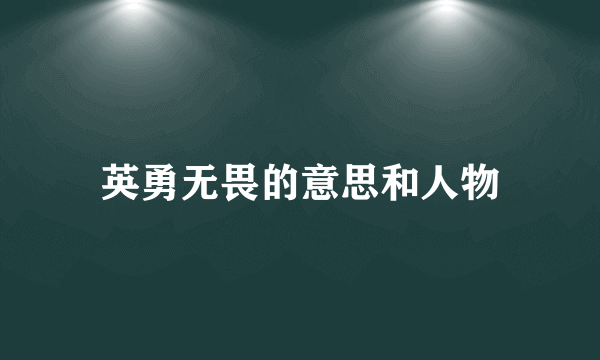 英勇无畏的意思和人物