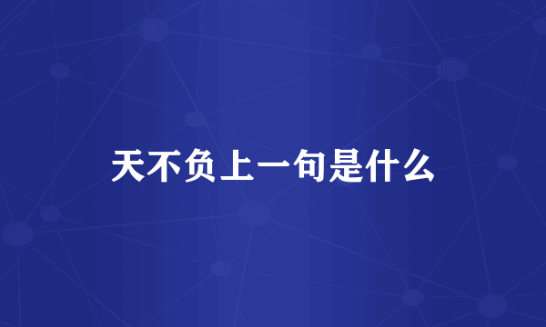 天不负上一句是什么