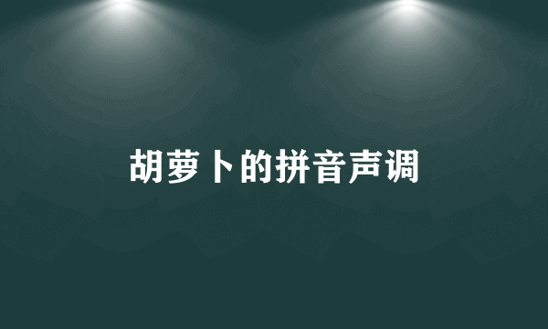 胡萝卜的拼音声调