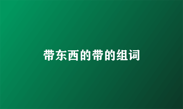 带东西的带的组词