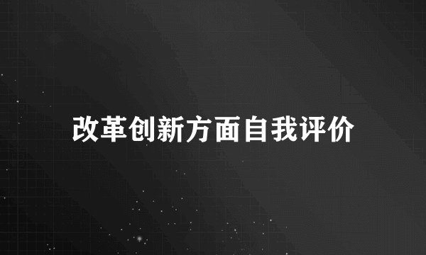 改革创新方面自我评价