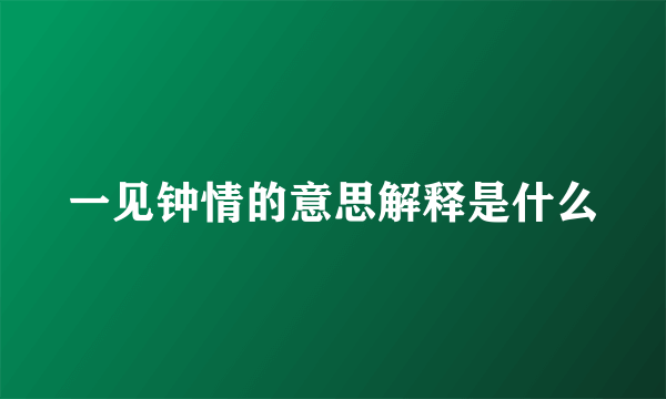 一见钟情的意思解释是什么