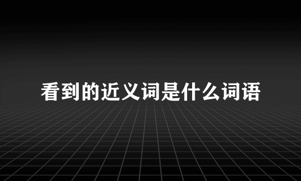 看到的近义词是什么词语