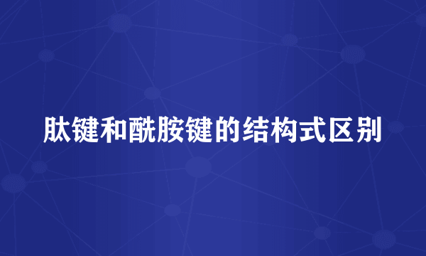 肽键和酰胺键的结构式区别