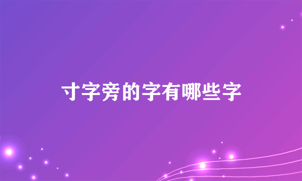 寸字旁的字有哪些字