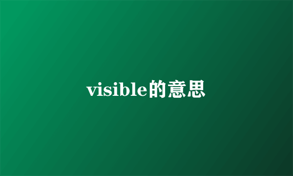 visible的意思