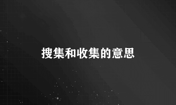 搜集和收集的意思
