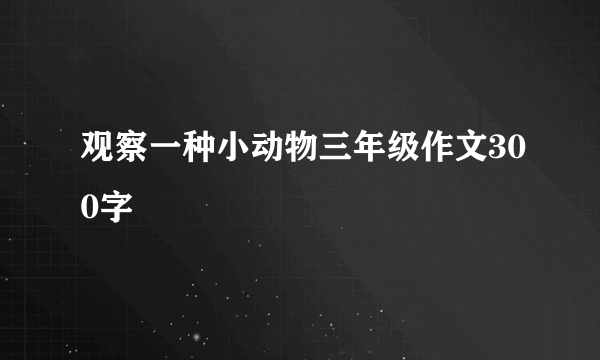 观察一种小动物三年级作文300字