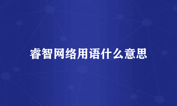 睿智网络用语什么意思