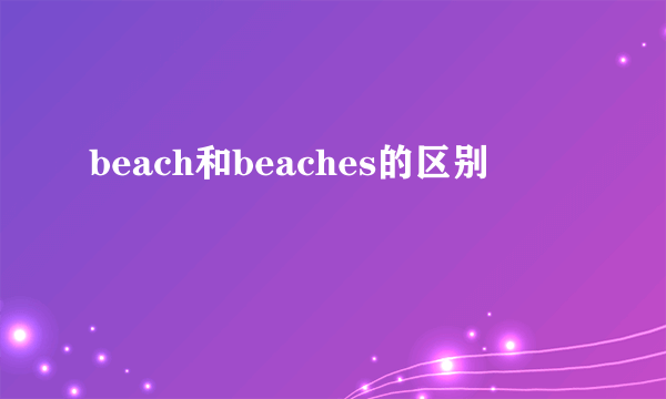 beach和beaches的区别
