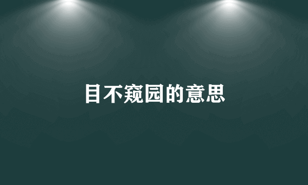 目不窥园的意思