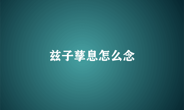 兹子孳息怎么念