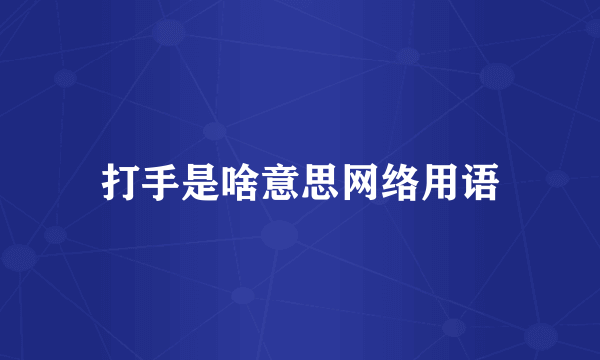 打手是啥意思网络用语