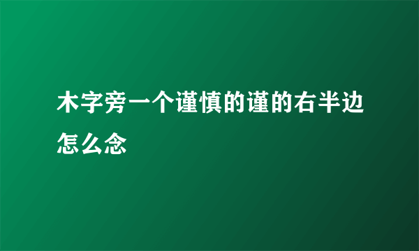 木字旁一个谨慎的谨的右半边怎么念