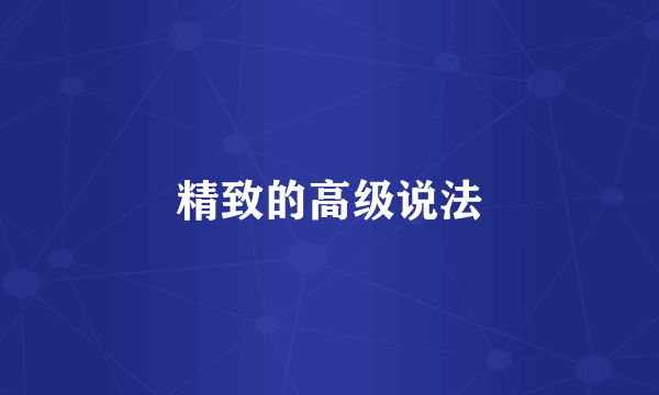 精致的高级说法