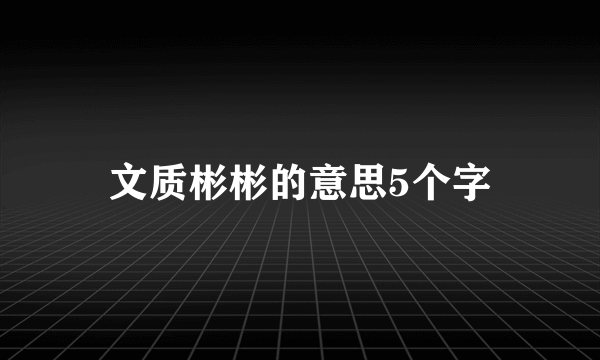 文质彬彬的意思5个字