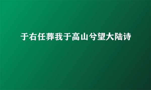 于右任葬我于高山兮望大陆诗