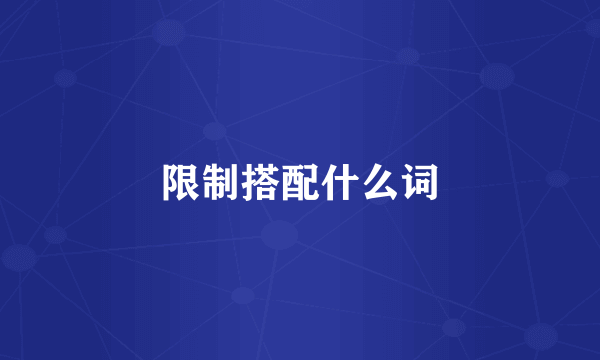 限制搭配什么词