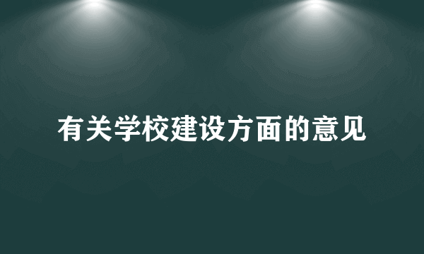 有关学校建设方面的意见