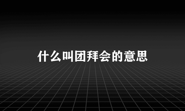 什么叫团拜会的意思