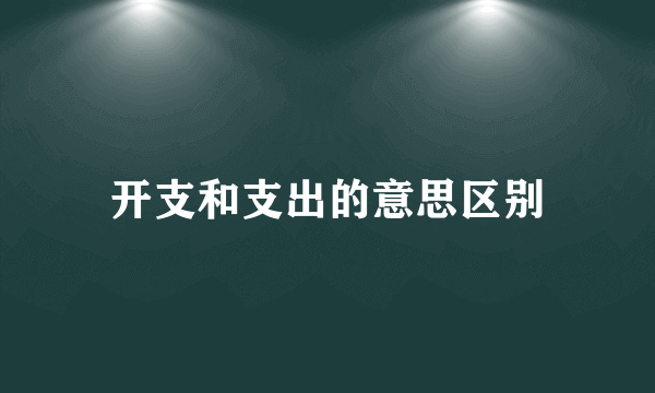 开支和支出的意思区别