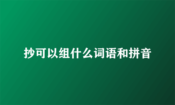抄可以组什么词语和拼音