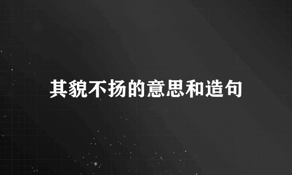 其貌不扬的意思和造句