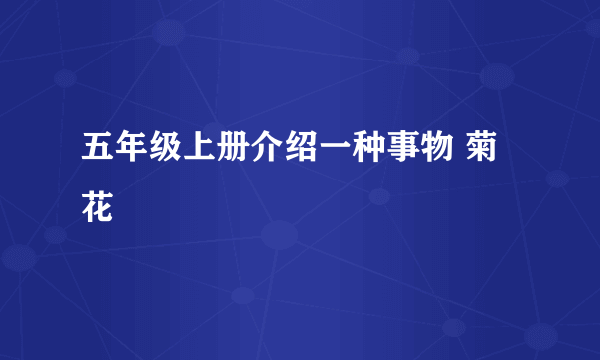 五年级上册介绍一种事物 菊花
