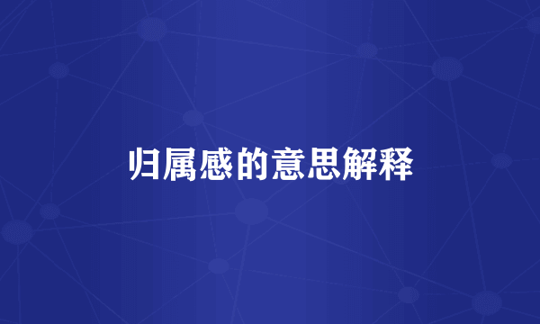 归属感的意思解释